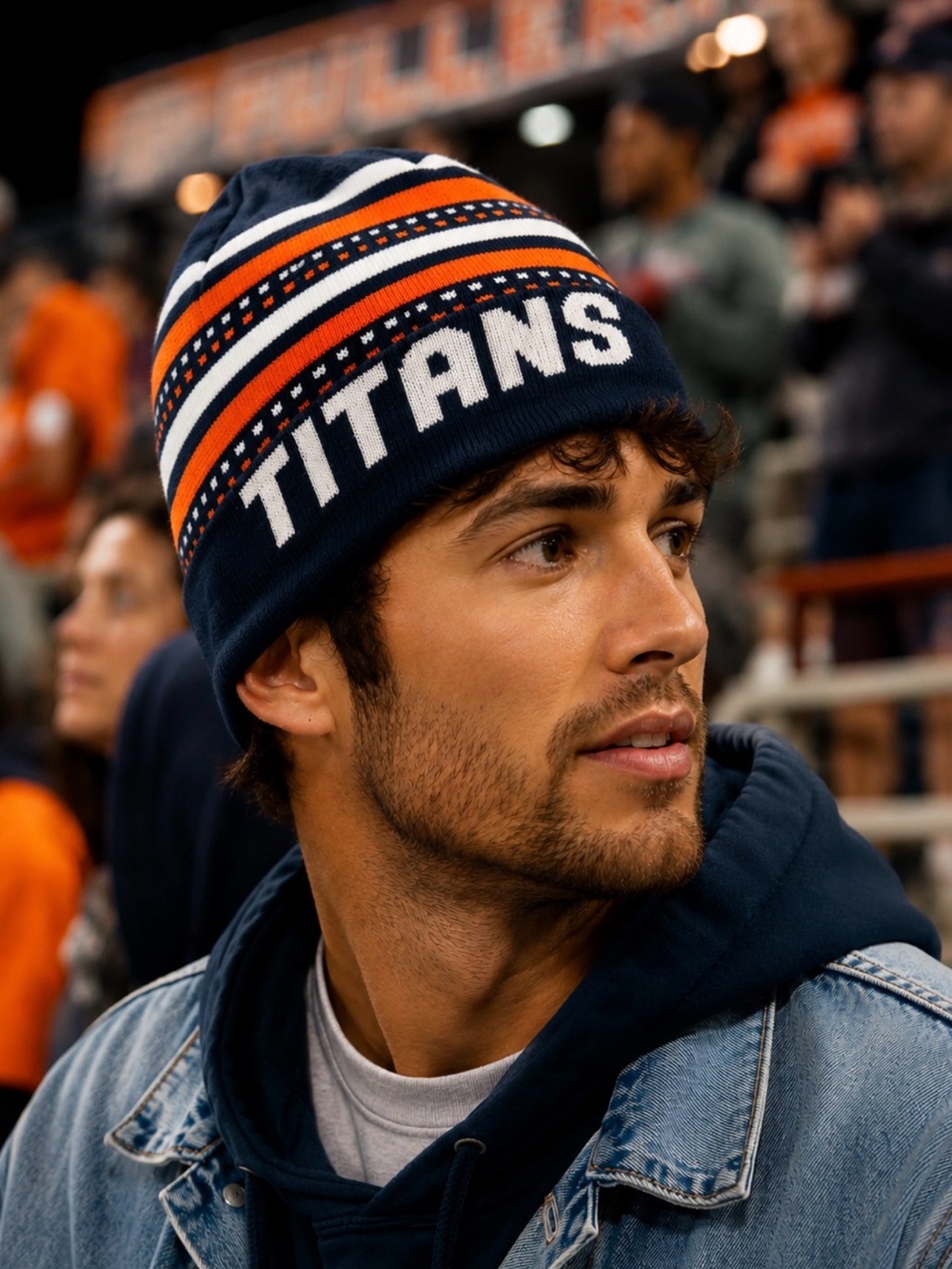 FULLERTON TITANS Navy Orange College Beanie Hat NCAA Game Day One Size Cal State